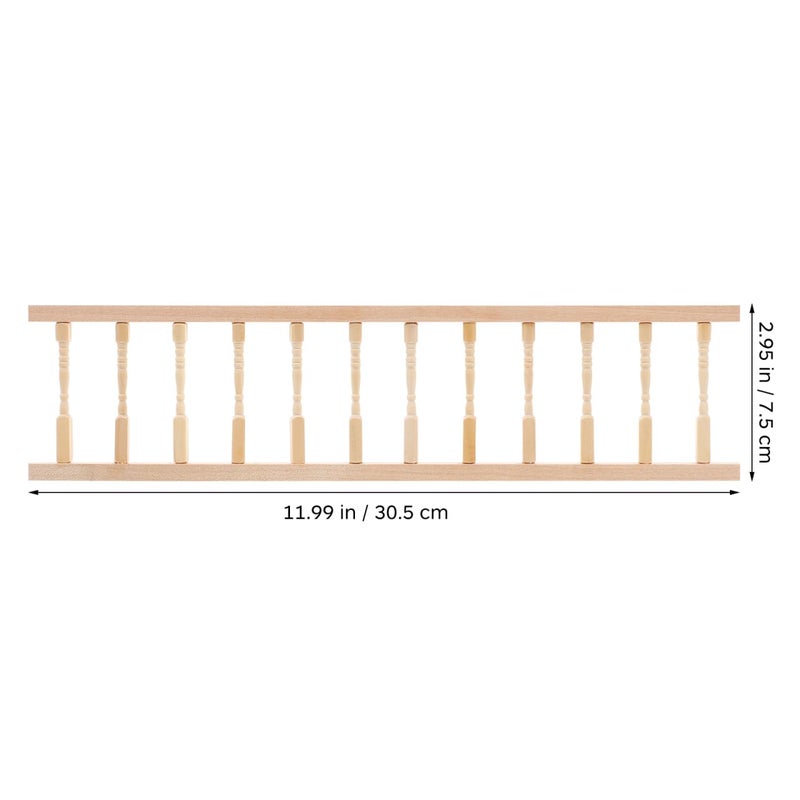 Veemoon 4 Pcs Doll House Handrail Wooden Mini Handrail Tiny Handrail Dollhouse Accessories Pretend Dollhouse Fence Decor House Mini Fence for Miniature Props - Image 2